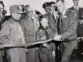 A. C. Gilbert, Jr. cuts the ribbon at the Grand Opening, Gilbert Hall of Science in Chicago