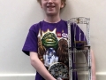 Stanley shows off his Erector model